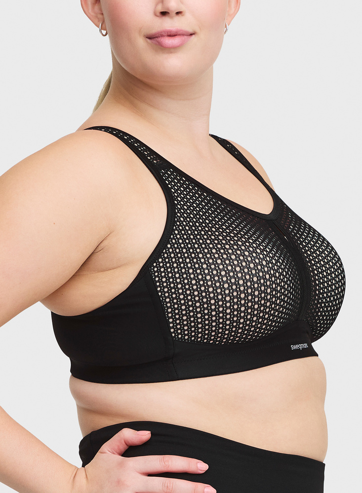 Net impact force sport bra moulded cups, Black/Beige
