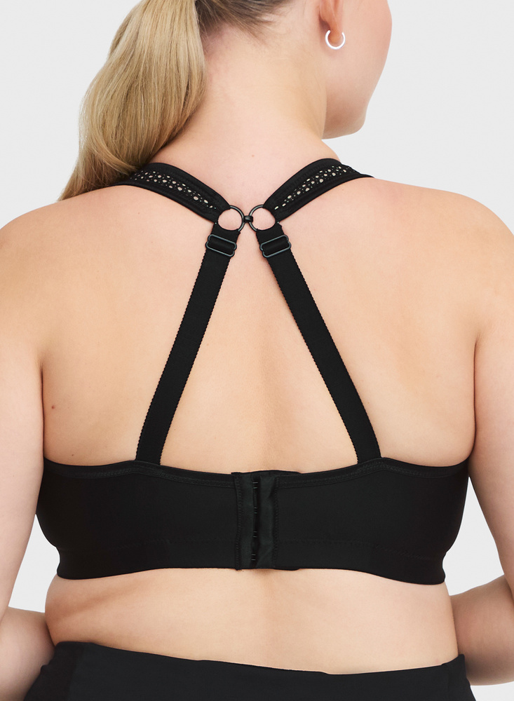 Net impact force sport bra moulded cups, Black/Beige