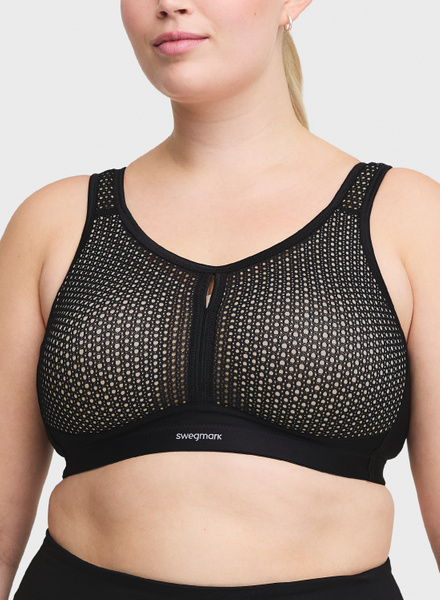 Net impact force sport bra moulded cups, Black/Beige